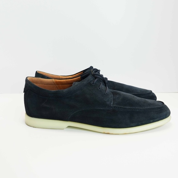 ECCO Blue Suede Rubber Sole Shoes - Picture 1 of 6